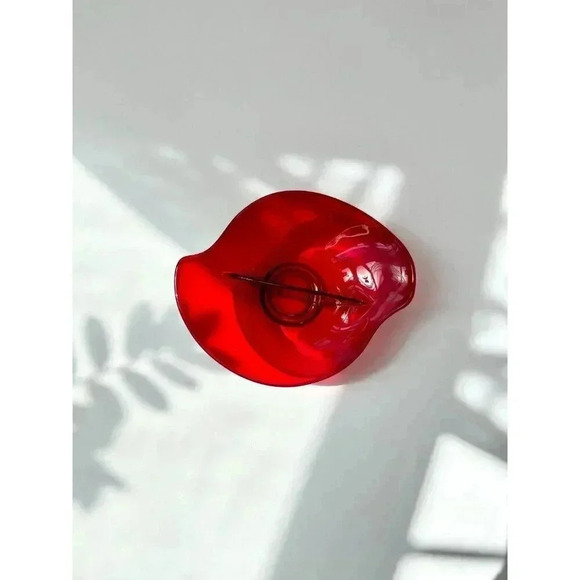 MCM Epic Viking Glass Co. Divided Ruby Red Dish - Picture 4 of 9